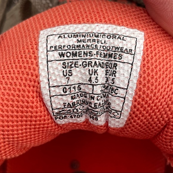 Merrell Athletic Shoes, Gray, Orange, 7 - Picture 7 of 11